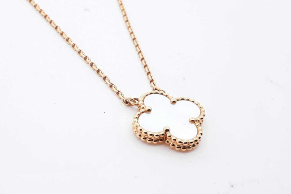 Van Cleef & Arpels 18k Yellow Gold 5.0g Alhambra Necklace 16.5 In Lh0825orxzde