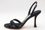 Jimmy Choo Elsy Black Satin Heels Size 38 Eb0326lrxsa