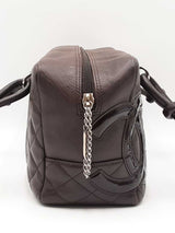 Chanel Cambon Bowler Bag In Dark Brown Diamond-quilted Calfskin Fw0126lrxzdu