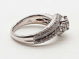 1.30 Cttw Natural Diamonds 14k White Gold 5.0g Ring Size 6.75 Do0426cxzde