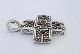 Konstantino Sterling Silver & 18k Gold Onyx Cross Pendant 25.2 Grams Eb0826wrxdu
