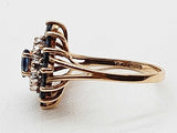 Diamonds Synthetic Sapphires 10k Yellow Gold 2.6g Ring Size 6.25 Do0525pxde