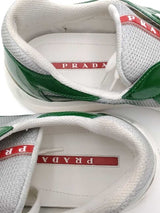 Prada Green Patent Leather & Fabric America's Cup Sneakers Size 11 Eb0826lxzsa