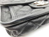 Chanel Mini French Riviera Flap Bag In Black Diamond-quilted Caviar Leather Fw0726lrrxdu