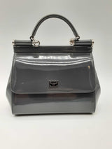 Dolce & Gabbana Sicily Mini Grey Patent Leather Crossbody Bag Do0724rxzde