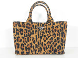 Prada Canapa Leopard Print Canvas Tote Bag Sd0726pzxde