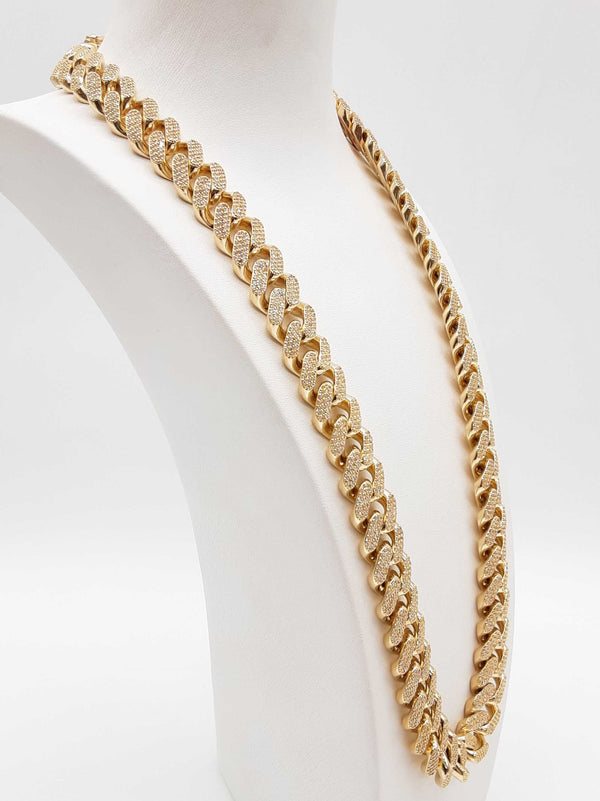 25.75 Cttw Diamonds 10k Yellow Gold 339.5g Solid Cuban Chain 26 In Do0725lexzxde