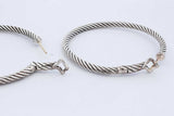 David Yurman 925 Sterling Silver Cable Classics Hoop Earrings 13.2g Eb1124lxzdu