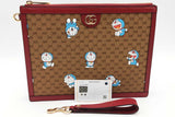 Gucci X Doraemon Gg Supreme Canvas Wristlet Pouch Eb0826pxzsa