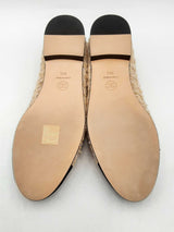 Chanel Tweed Ballet Flats Glittered Tweed Grosgrain Beige Size 39.5 Sd0425oxzsa