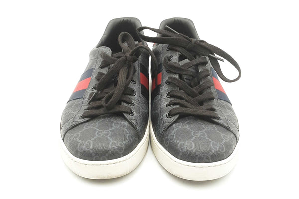 Gucci Ace Gg Supreme Black Sneakers Size 10 Sd0825lzxsa