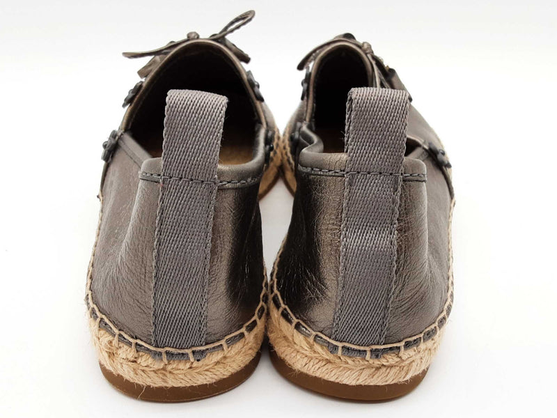 Coach Floralapp Mt Espadrille Gunmetal Silver Slip Ons Size Us 6b Do0425oxde