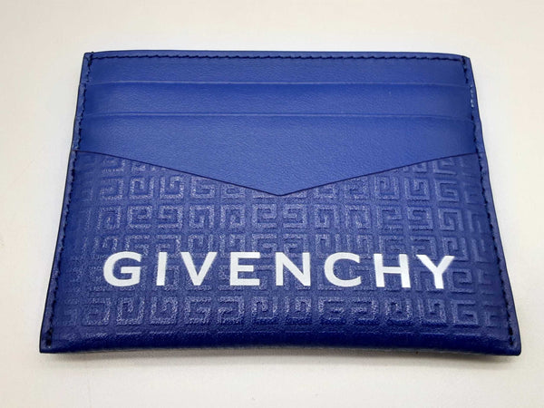 Givenchy 4g Logo Blue Leather Card Holder Do1024crde