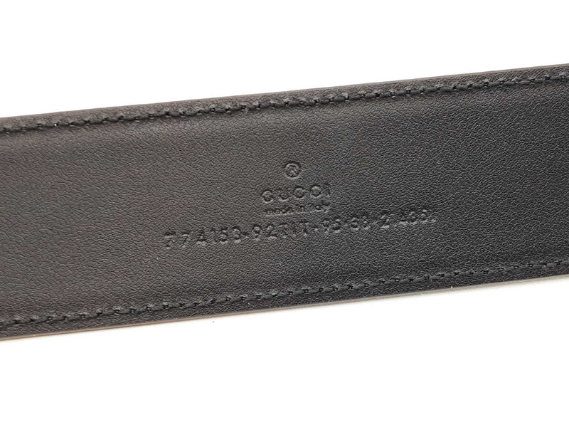 Gucci Interlocking G Buckle & Black Gg Supreme Coated Canvas Belt Fw0725ozxdu