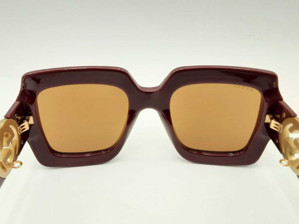 Gucci Square Frame Double G Sunglasses In Burgundy Fw1224crsa