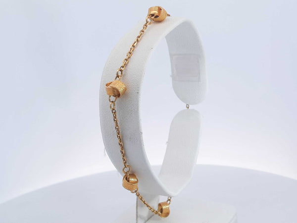 18k Yellow Gold 4.1 Grams Cable Bracelet 8 In Aa0825lrzsa