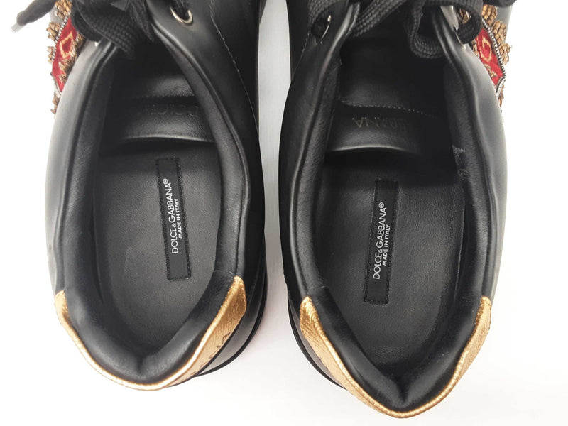 Dolce & Gabbana Dg Sacred Heart Black Leather Shoes Size Uk 10 Do0925lxzde