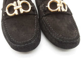 Salvatore Ferragamo Black Suede Loafers Size Us 7c Do0525