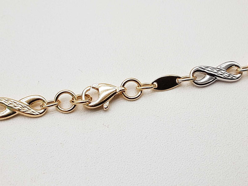 14k Tricolor Gold 7.0g Infinity Link Chain 18 In Do0425woxde