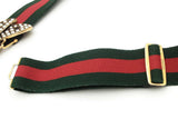 Gucci Web Canvas Belt With Queen Maragret Bee Buckle Size 95/38 Eb0526ixsa