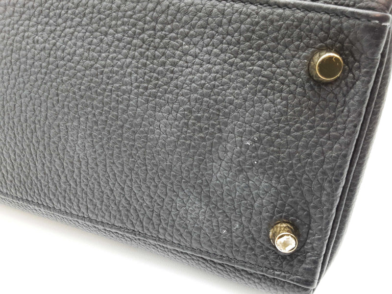 Hermes Kelly 28 Noir Black Togo Gold Hardware Shoulder Bag Do0925lexzxde