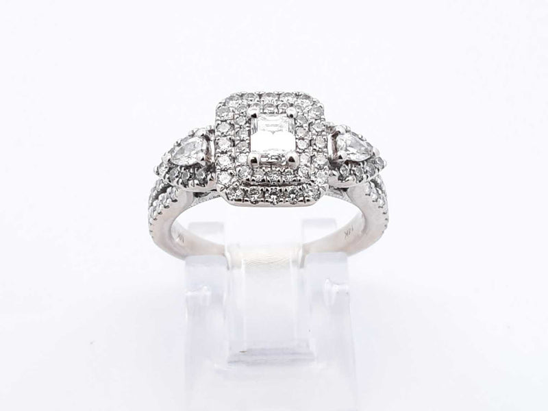 1.38 Cttw Diamond & 14k White Gold Ring 4.8 Grams Size 5.75 Fw1224ixzsa
