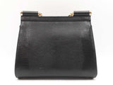 Dolce & Gabbana Sicily Satchel In Black Iguana-embossed Leather Fw1225rrzdu