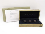 Van Cleef & Arpels 5-motif Onyx Alhambra Bracelet In 18k Yellow Gold 11.6 Grams 7 Inch Fw1025lrzxdu