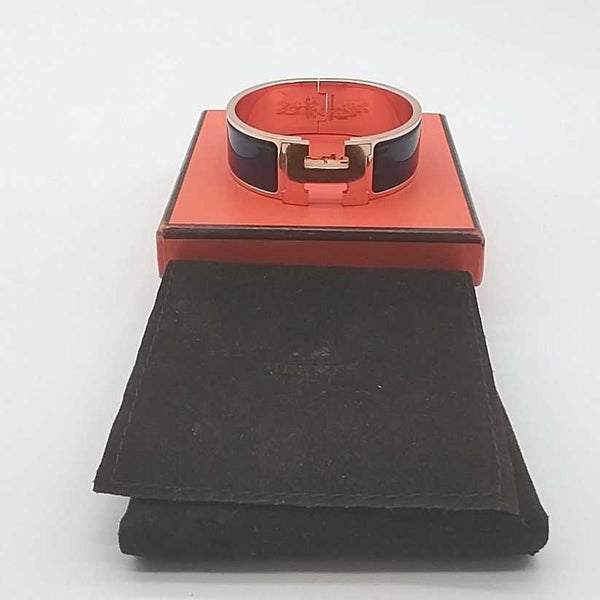 Hermes Clic Clac H Bracelet Royal Blue 18k Gold Plated