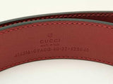 Gucci Red Leather Belt With Gold Tone Gg Buckle Eb1024erdu