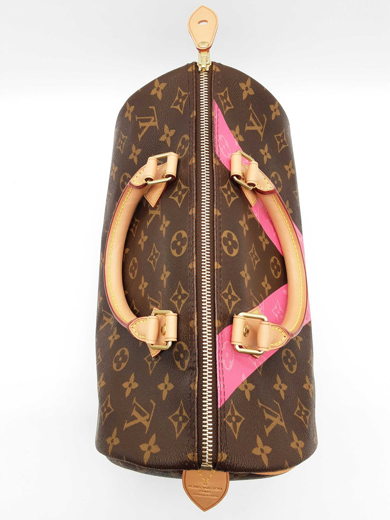 Louis Vuitton 30 Speedy Pink V Grenade Brown Monogram Handbag Do0325exzde