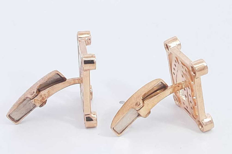 1.36ctw Diamond Cuff Links In 10k Yellow Gold 9.5 Grams Eb0325wrxsa