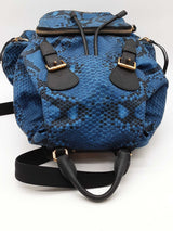 Burberry Blue & Black Pythin Print Nylon Backpack Eb0126wxzde