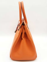 Hermes Birkin 30 Orange Epsom Palladium Handbag Do0325lxzxzde