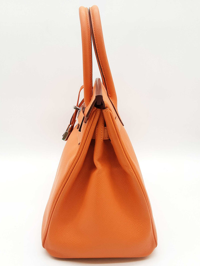 Hermes Birkin 30 Orange Epsom Palladium Handbag Do0325lxzxzde