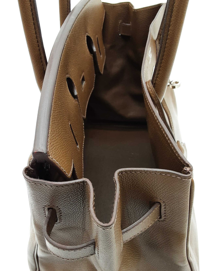 Hermes Birkin 35 Toundra Brown Epsom Palladium Hardware Handbag Do0825sxzxde