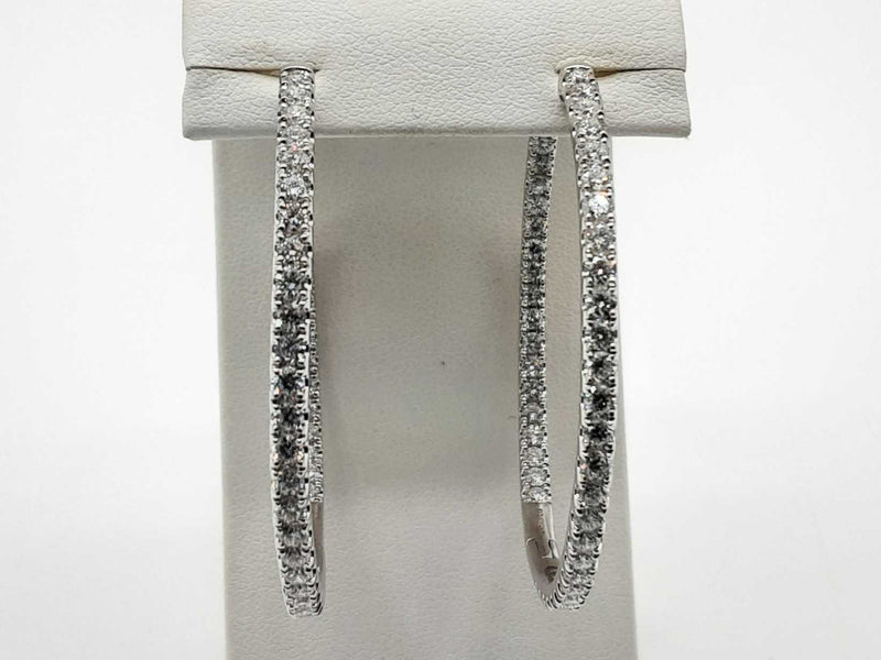 5.00 Cttw Lab Grown Diamonds 14k White Gold 17.7g Hoop Earrings Do0225lroxde