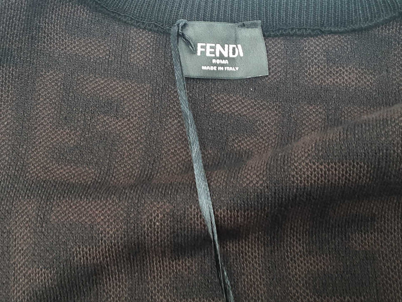 Fendi Ff Motif Brown Sweater Size Large Aa0525wxzsa