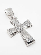 7.24 Cttw Diamond & 14k White Gold Cross Pendant 27.6 Grams Fw0725orzxdu