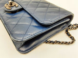 Chanel Crossing Times Mini Flap Bag In Navy Blue Quilted Lambskin Fw0125lcxzdu