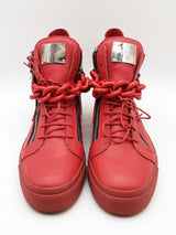Giuseppe Zanotti Red Leather High Top Sneakers Size 48 Eb0426cxde
