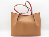 Christian Louboutin Cabarock Spiked Large Tote Bag In Taupe Leather Fw1125wordu
