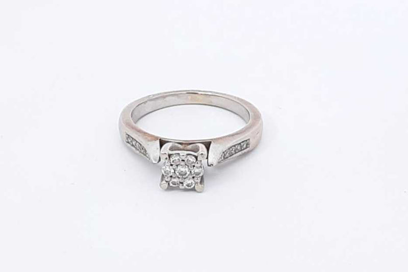 0.07ctw Diamond Ring In 14k White Gold 3.2 Grams Size 6 Eb0925lrxdu