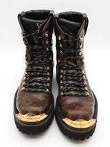Louis Vuitton Glazed Monogram Outland Combat Boots Uk Size 7 Eb0326prxde