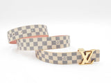 Louis Vuitton Reversible Belt In Damier Azur With Initiales Buckle Fw0626srdu