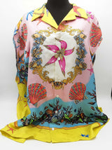 Versace Multicolored Silk Tresor De La Mer Shells Sleeveless Shirt 42 Do426wrxde