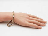 14k Two-tone Yellow & White Gold Fancy Link Bracelet 11.3g 9 Inch Fw01125irxdu