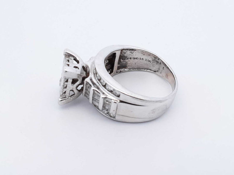 2.08 Cttw Mixed-cut Diamond & 10k White Gold Ring 8.6 Gram Size 7.75 Fw0625prxdu