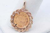 1945 Dos Pesos Gold Coin Pendant Set In 14k Yellow Gold 3.4 Grams Eb0426wpe