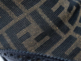 Fendi Stivaleto Boots In Black Leather & Ff Zucca Monogram Canvas Size 10 Fw0726crdu
